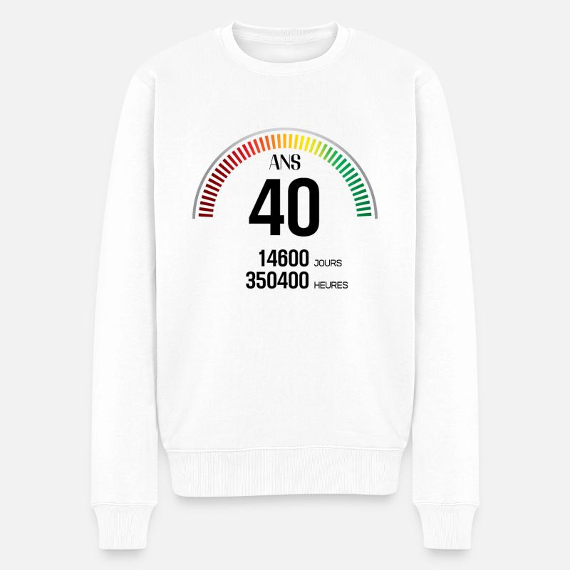 Anniversaire 40 ans Compteur - Pull Premium bio Homme - blanc