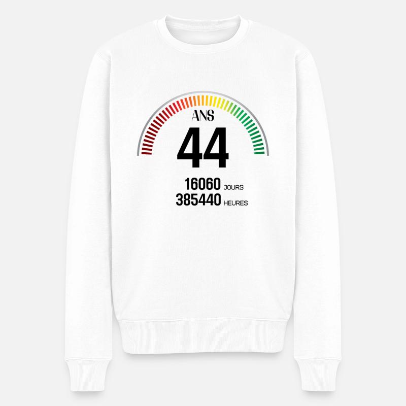 Anniversaire 44 ans Compteur - Pull Premium bio Homme - blanc