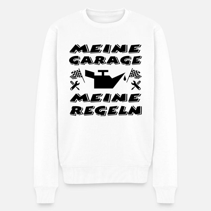 Garage - Männer Premium Bio Pullover - Weiß