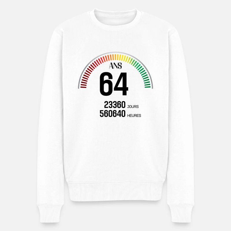 Anniversaire 64 ans Compteur - Pull Premium bio Homme - blanc