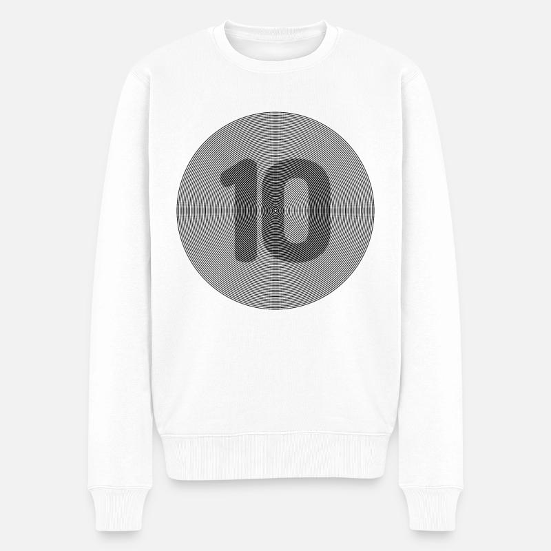 10 - Männer Premium Bio Pullover - Weiß