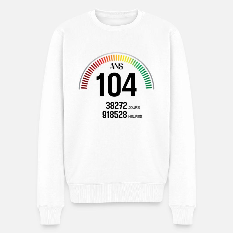 Anniversaire 104 ans Compteur - Pull Premium bio Homme - blanc