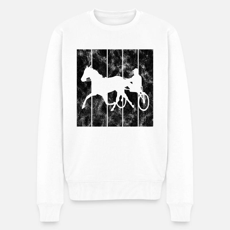 Trotteur trotter dans un style rétro ou vintage - Pull Premium bio Homme - blanc