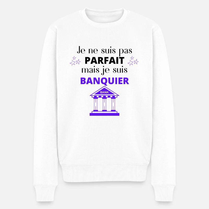 BANQUIER - Pull Premium bio Homme - blanc