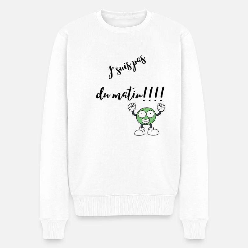 J’suis pas du matin - Pull Premium bio Homme - blanc