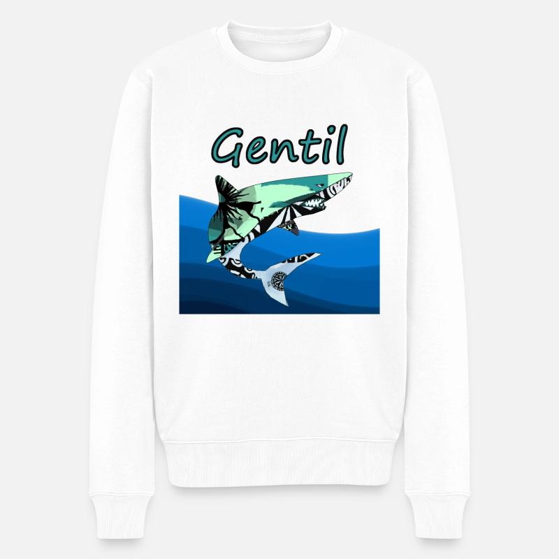 Gentil requin - Pull Premium bio Homme - blanc