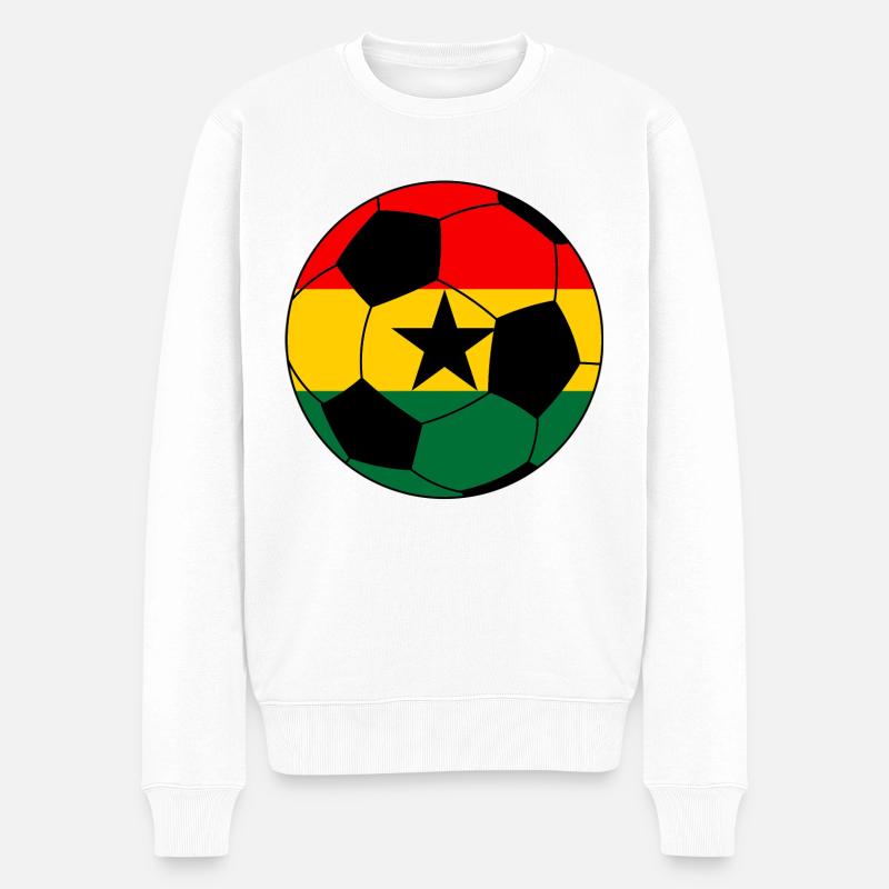 Fußball Ghana - Männer Premium Bio Pullover - Weiß