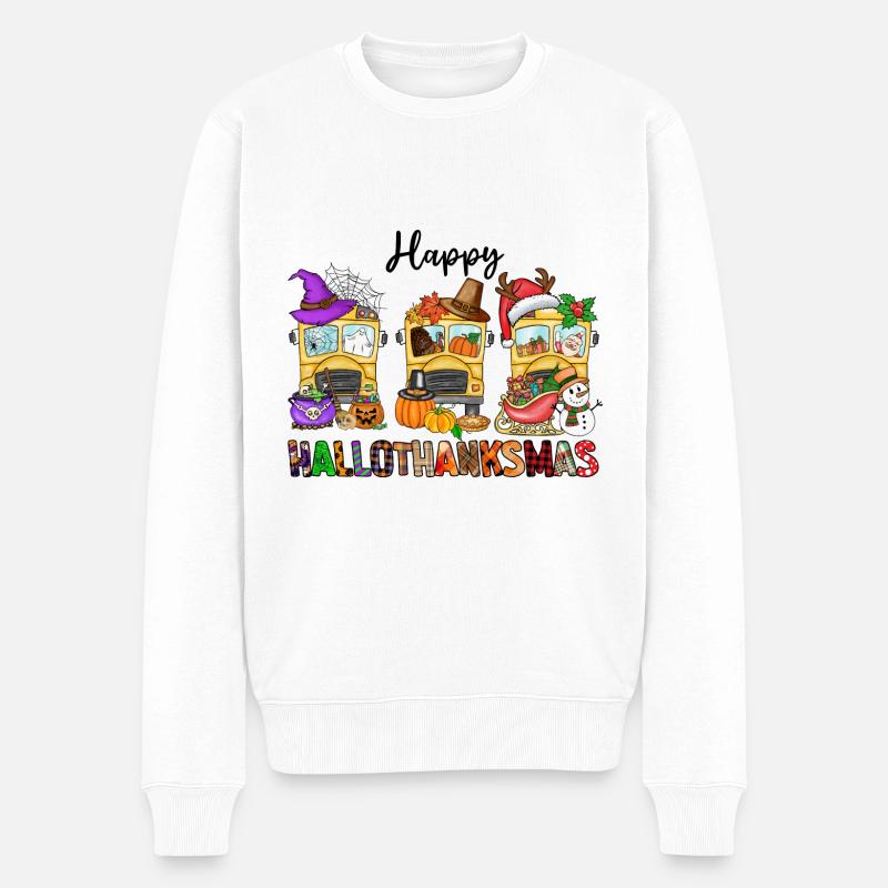 Happy Hallothanksmas - Pull Premium bio Homme - blanc