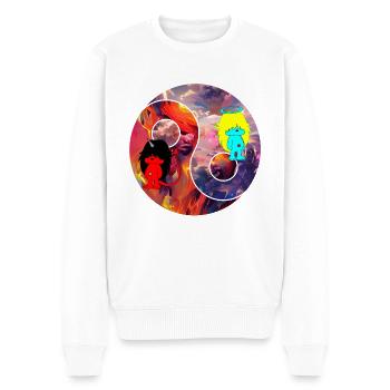 Unmögliche Balance - Männer Premium Bio Pullover - Weiß - Vorne - Thijin (182cm)