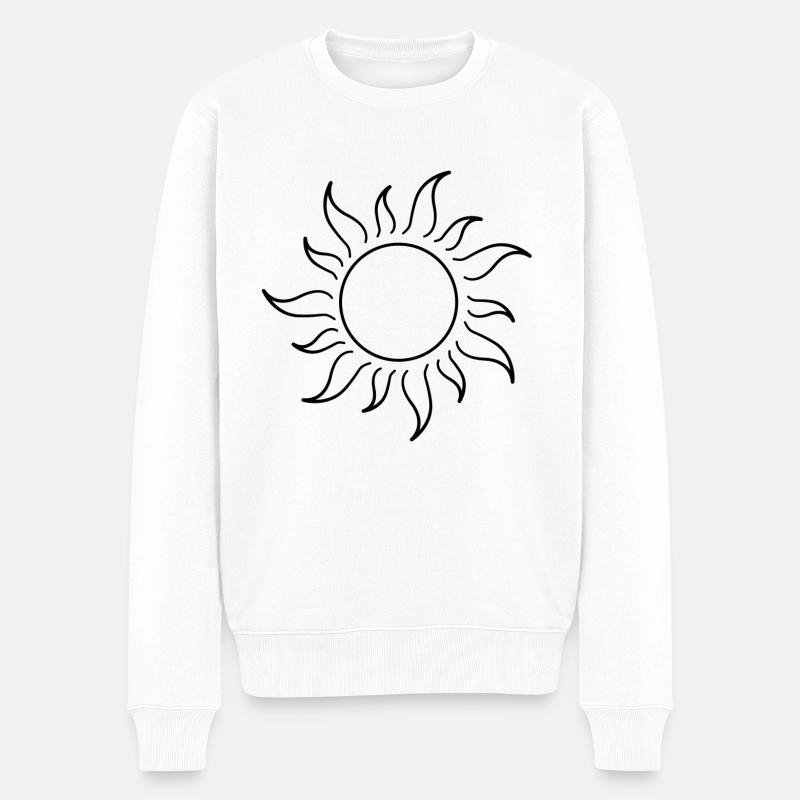 Sonne - Männer Premium Bio Pullover - Weiß
