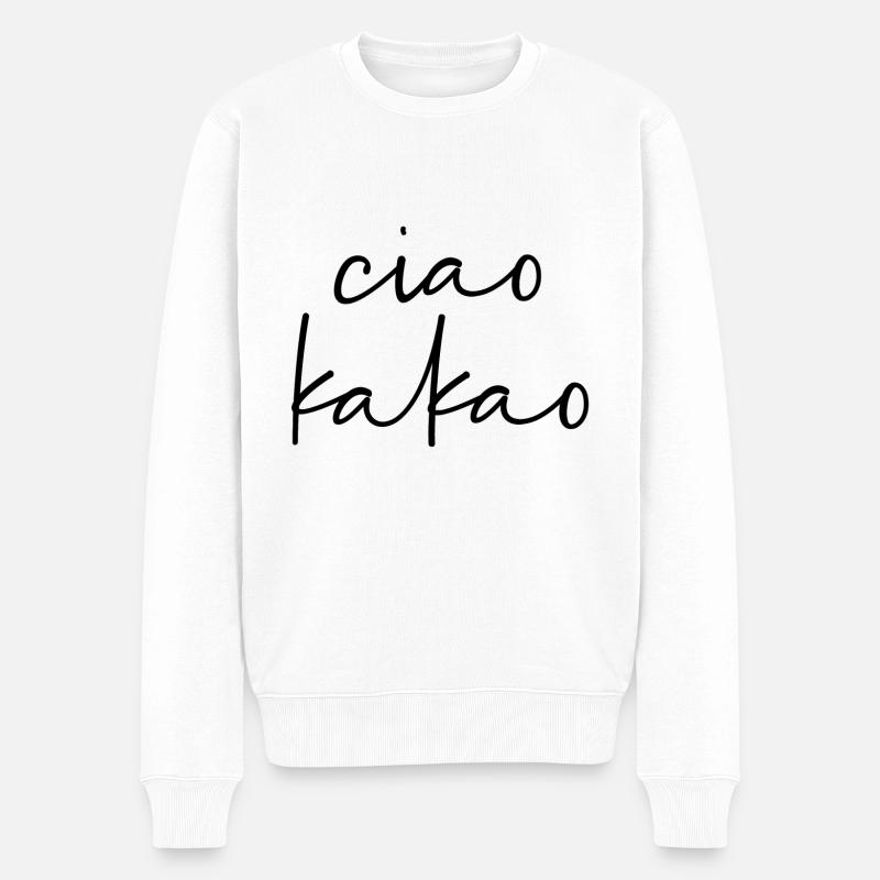 Ciao Kakao - Männer Premium Bio Pullover - Weiß