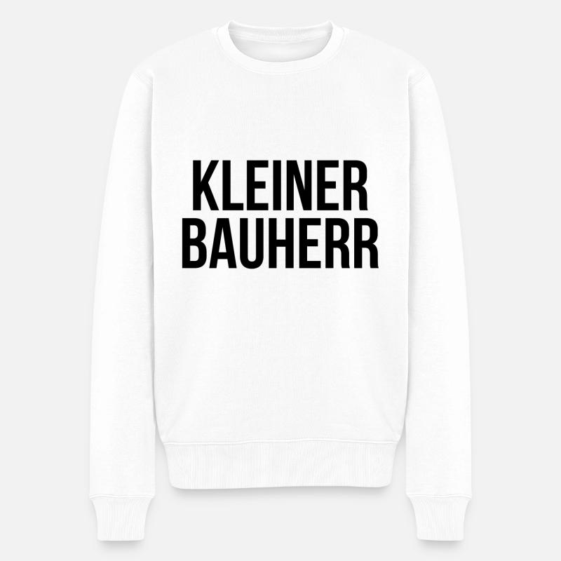 Kleiner Bauherr - Männer Premium Bio Pullover - Weiß