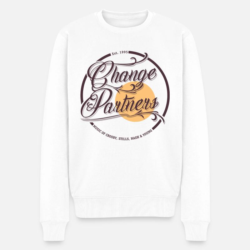 Change Partners - Männer Premium Bio Pullover - Weiß