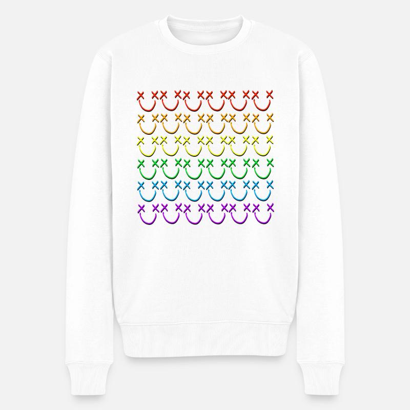 Louismiley Rainbow - Männer Premium Bio Pullover - Weiß