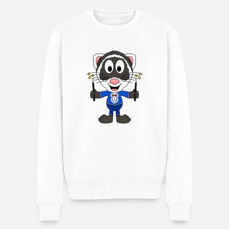 FRETTCHEN - ZAUBERER - ZAUBERN - MAGIE - TIER - Männer Premium Bio Pullover - Weiß