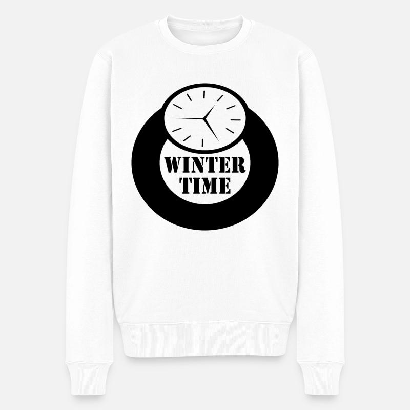 Winter Time - Männer Premium Bio Pullover - Weiß