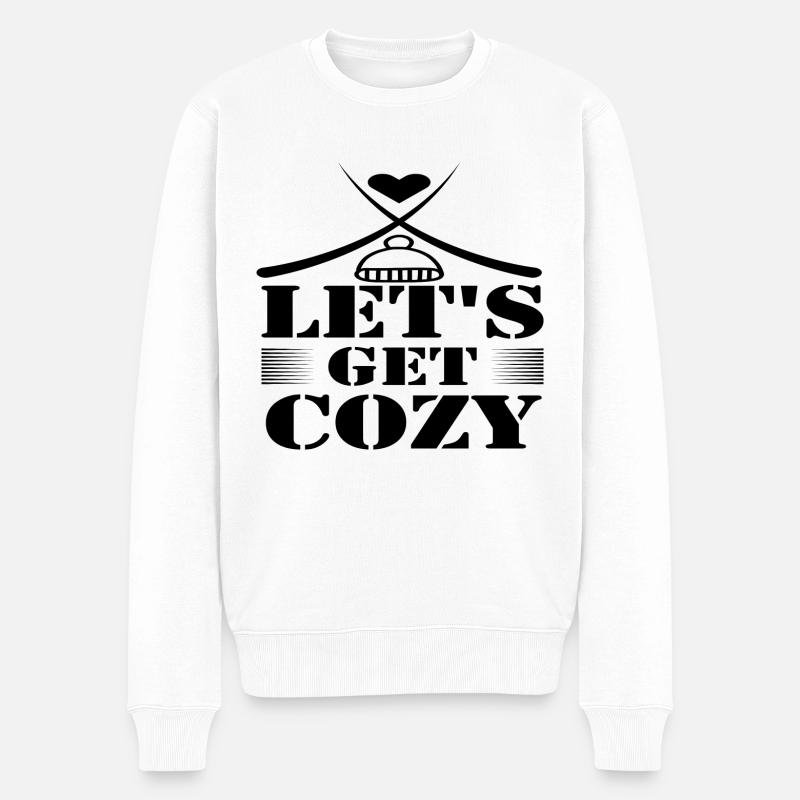 Let´s get Cozy - Männer Premium Bio Pullover - Weiß