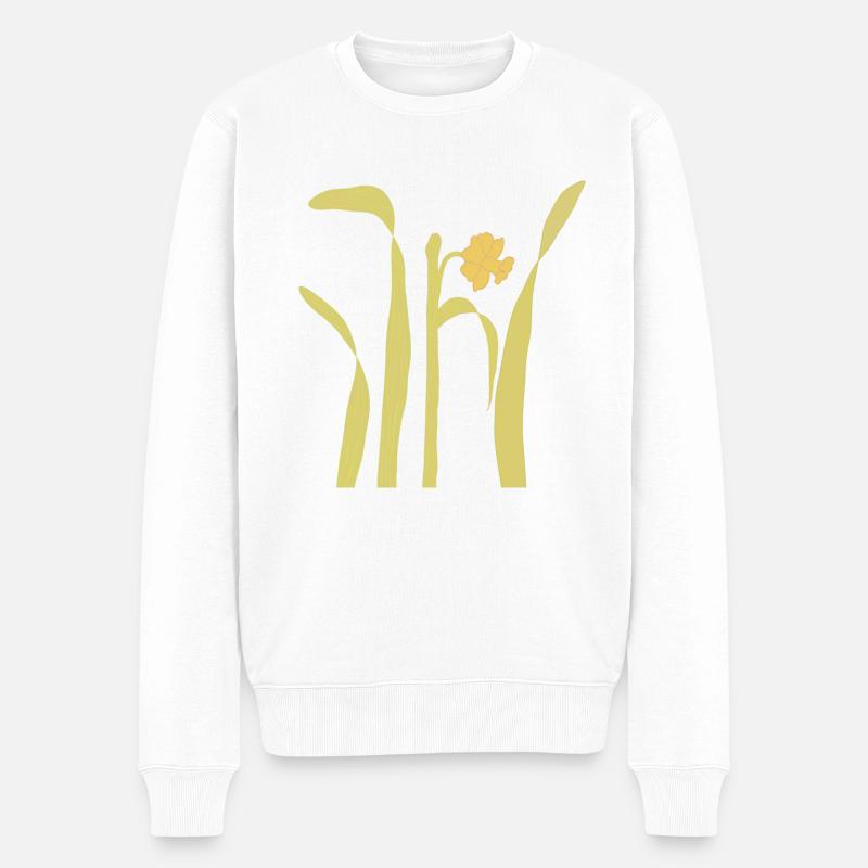 Floral - Pull Premium bio Homme - blanc