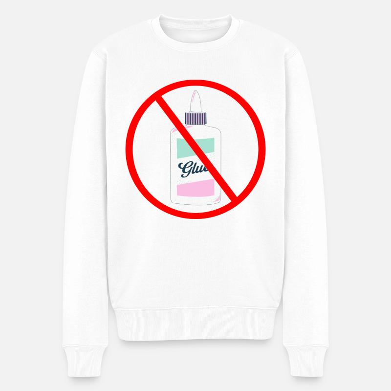 Sekunderkleber für die Strasse - Männer Premium Bio Pullover - Weiß