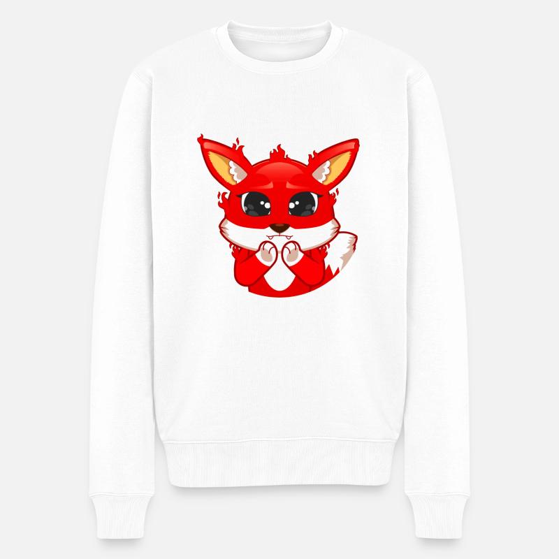 Renard grands yeux sans cercle - Pull Premium bio Homme - blanc