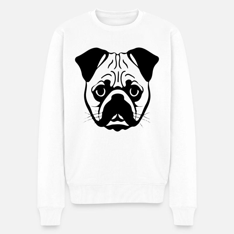 Chiot carlin - Pull Premium bio Homme - blanc