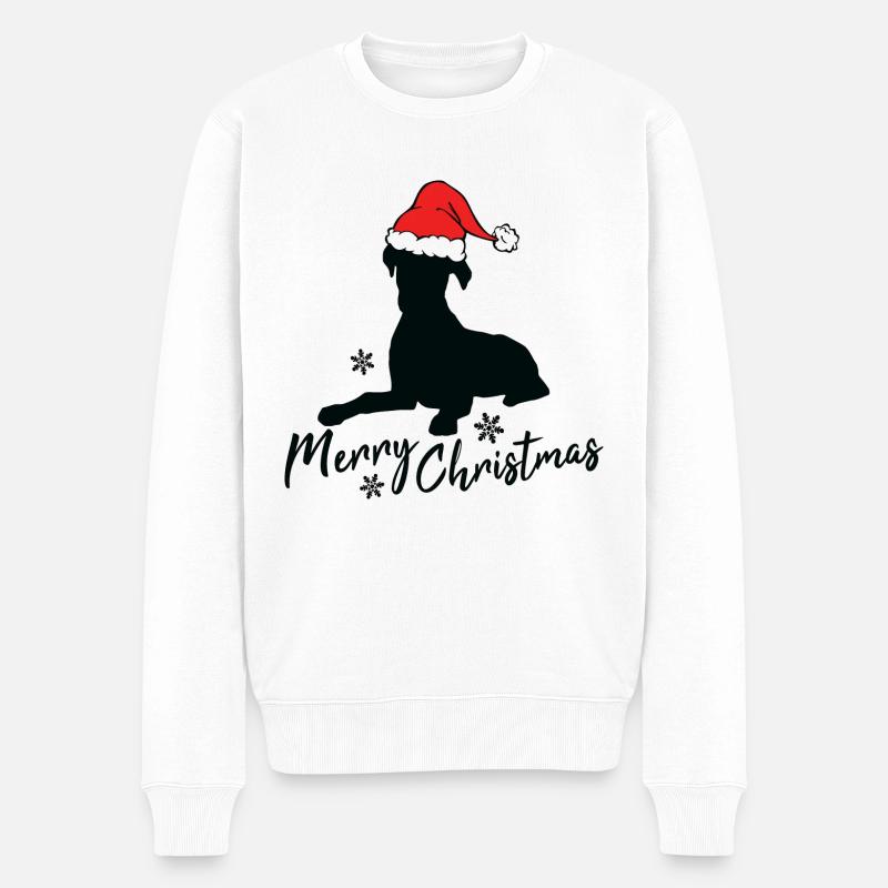 Joyeux boxer de Noël - Pull Premium bio Homme - blanc