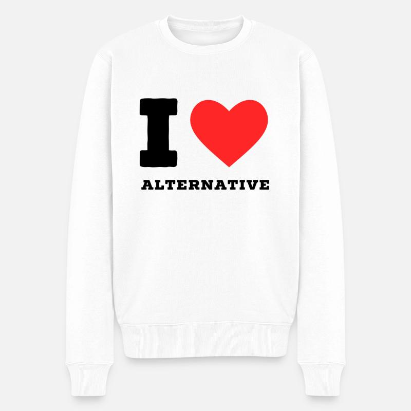 Ich liebe Alternative - Männer Premium Bio Pullover - Weiß