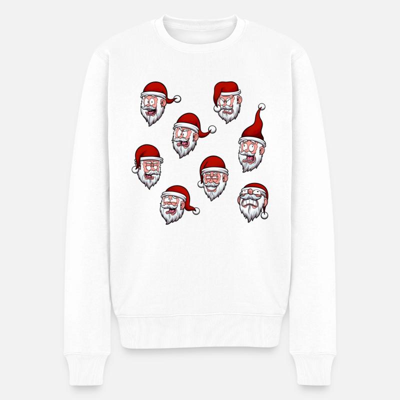 Têtes du Père Noël - Pull Premium bio Homme - blanc