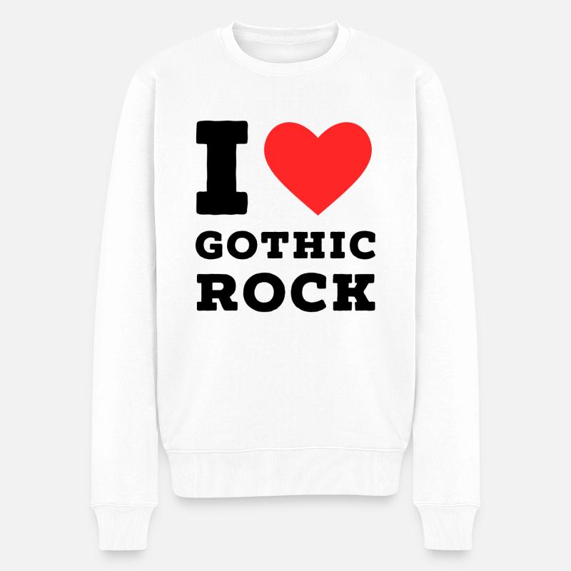 Ich liebe Gothic Rock - Männer Premium Bio Pullover - Weiß