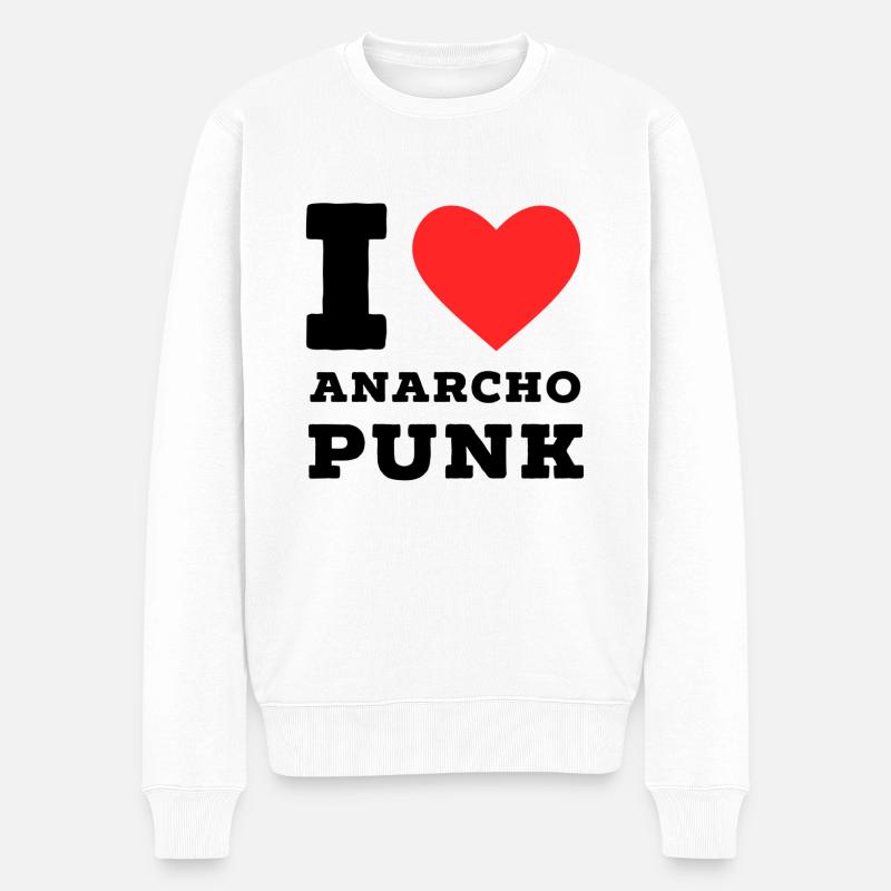 J’adore l’anarcho punk - Pull Premium bio Homme - blanc