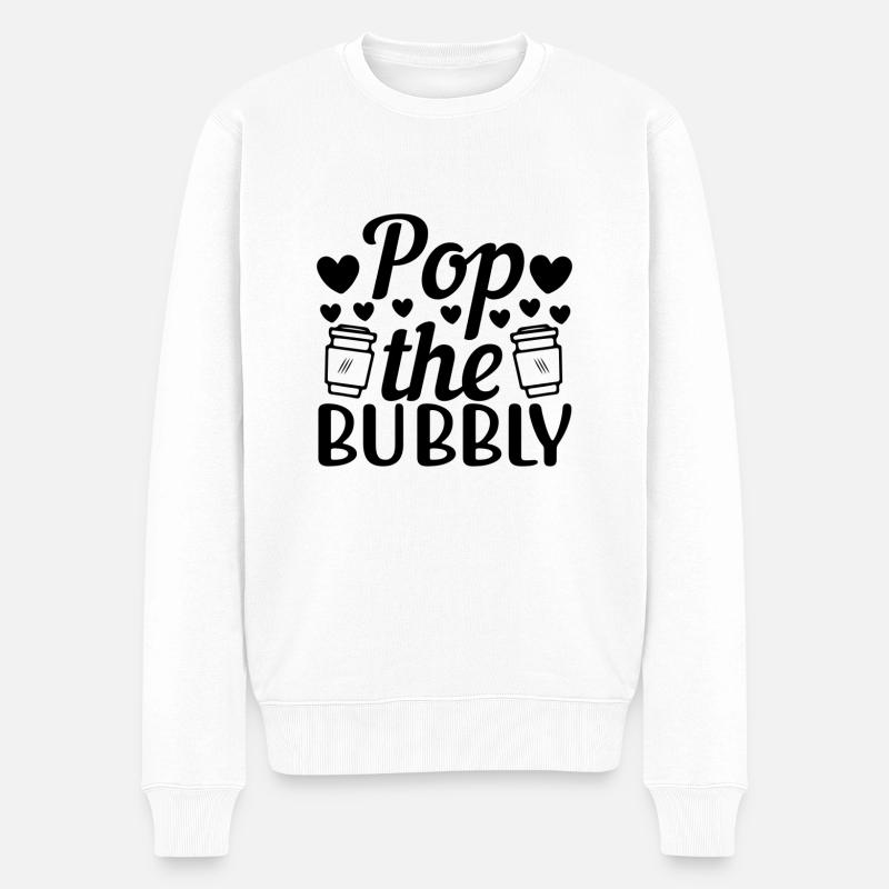 Pop the Bubbly - Männer Premium Bio Pullover - Weiß
