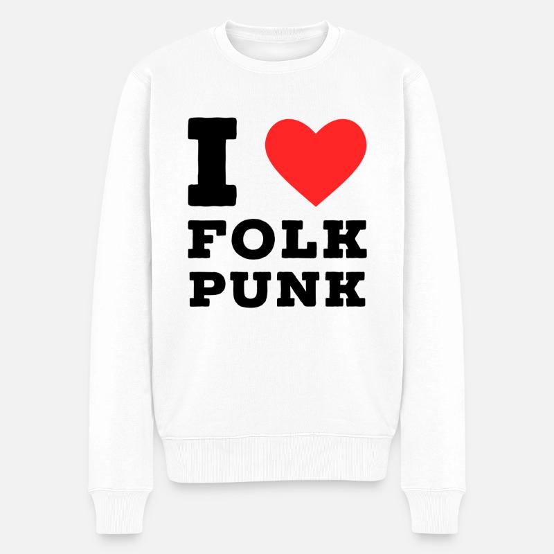J’adore le folk punk - Pull Premium bio Homme - blanc