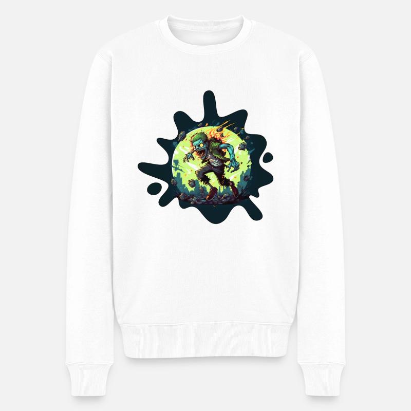 Nuklearer Zombie - Männer Premium Bio Pullover - Weiß