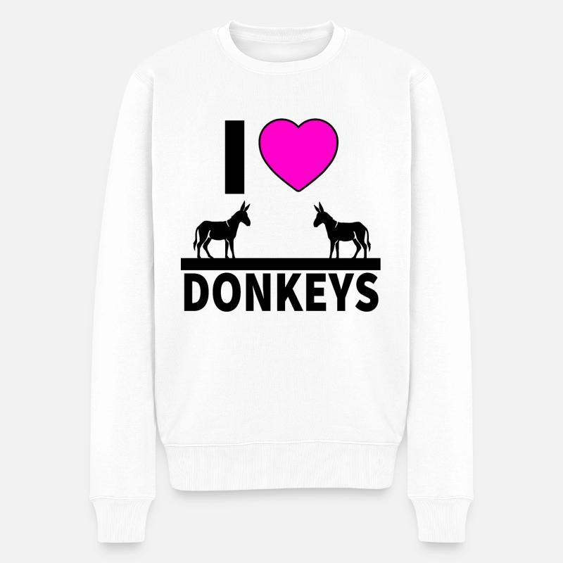 Esel - Männer Premium Bio Pullover - Weiß