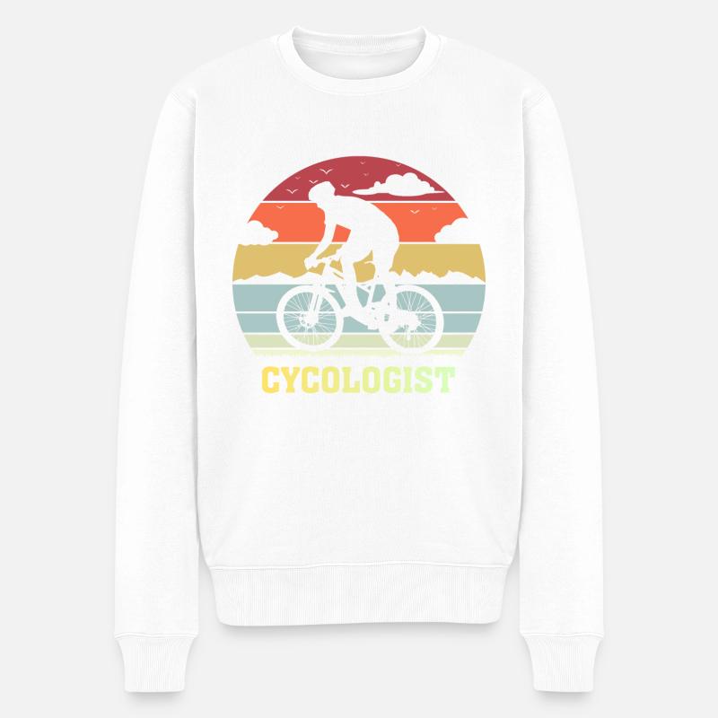Cycologist Radfahren Radfahren - Männer Premium Bio Pullover - Weiß