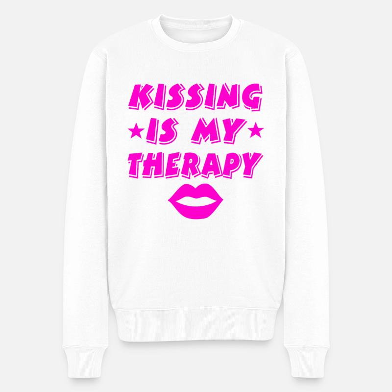 Baiser - Pull Premium bio Homme - blanc