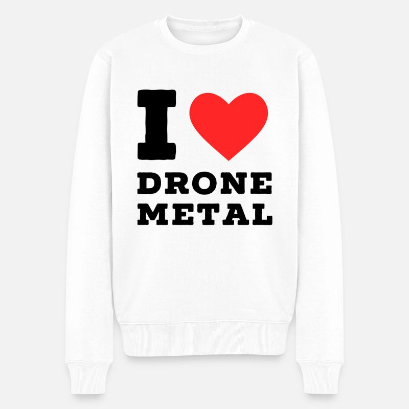 J’adore le drone metal - Pull Premium bio Homme - blanc