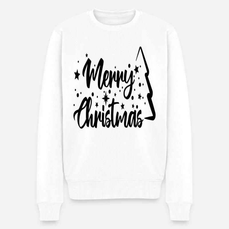 Merry Christmas - Männer Premium Bio Pullover - Weiß