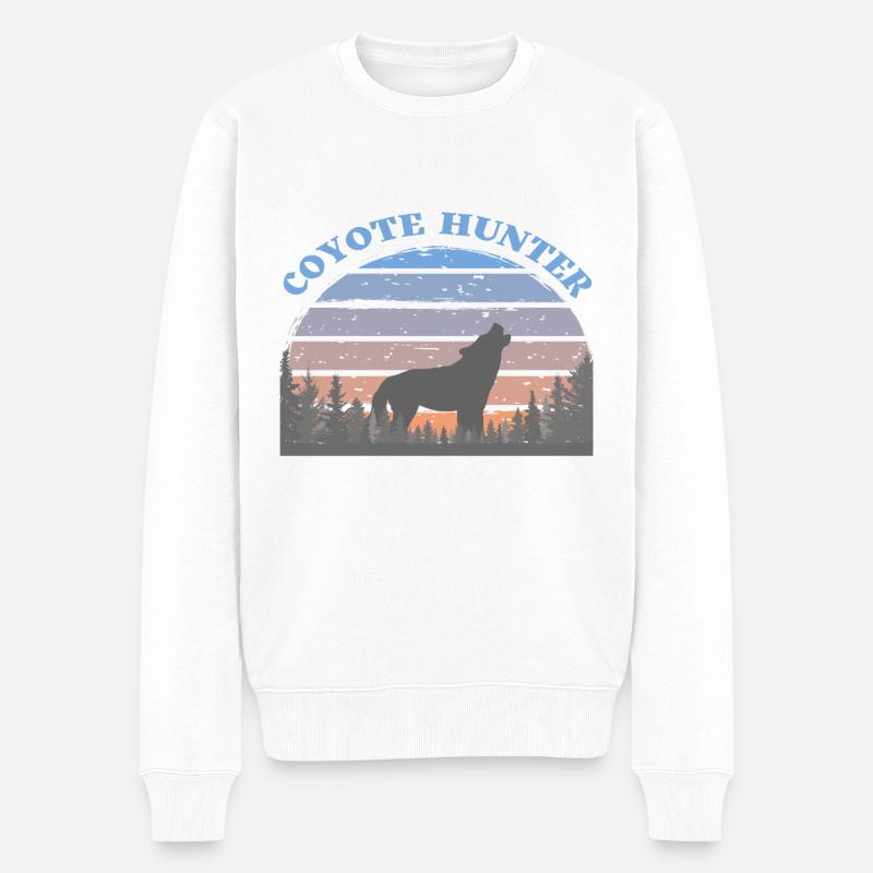 Coyote Hunter - Männer Premium Bio Pullover - Weiß