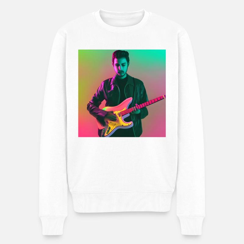 Sologitarrist - Männer Premium Bio Pullover - Weiß