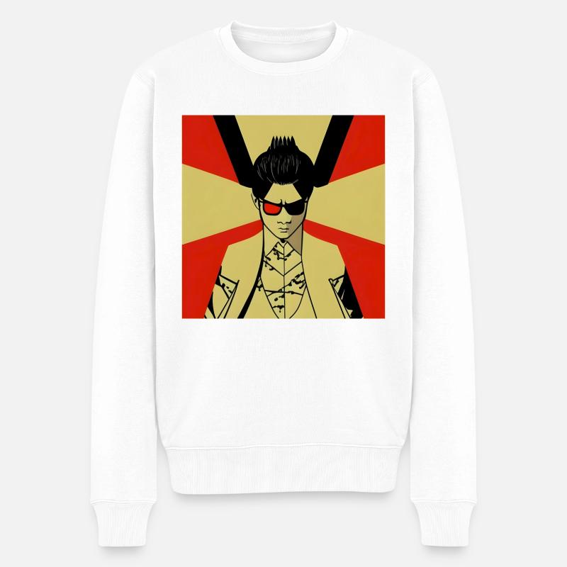 Yakuza-Mitgliedskunst - Männer Premium Bio Pullover - Weiß