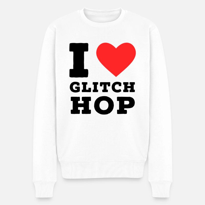 J’adore le glitch hop - Pull Premium bio Homme - blanc