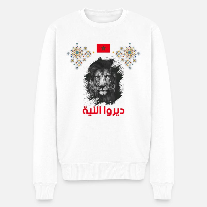 Marokko - Männer Premium Bio Pullover - Weiß