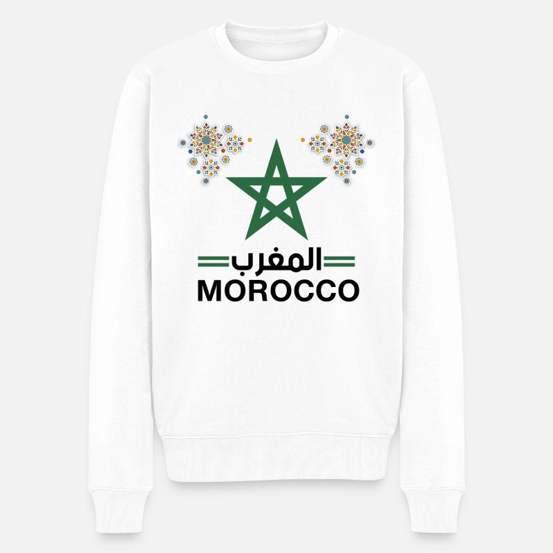 Marokko - Männer Premium Bio Pullover - Weiß