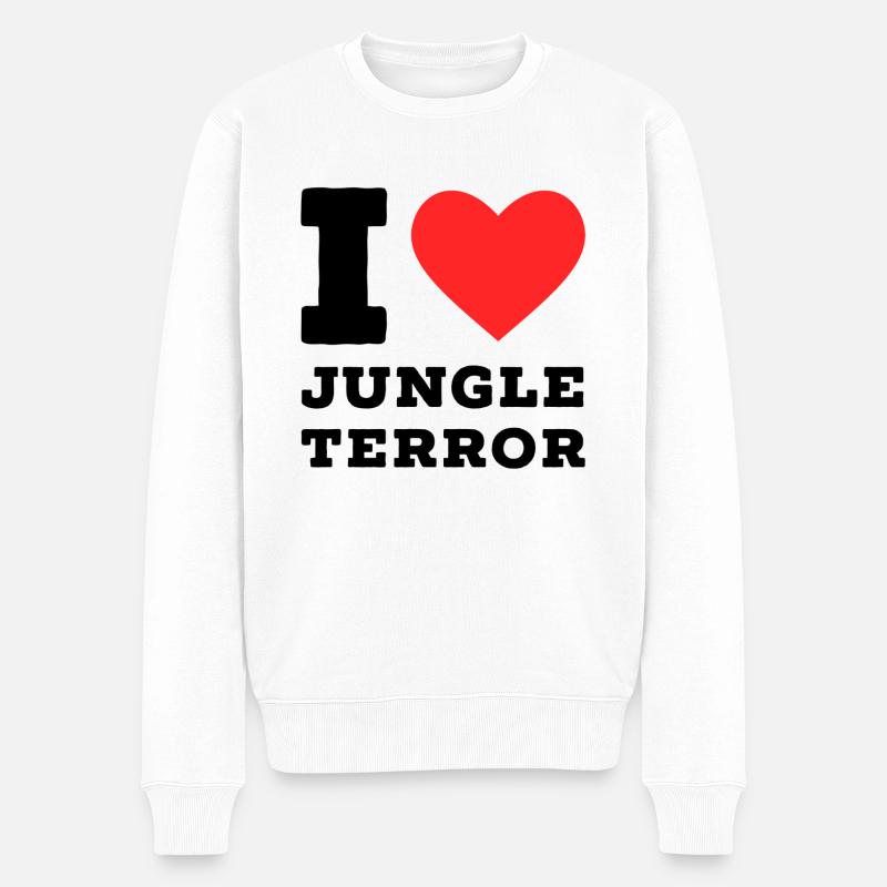 Ich liebe Dschungelterror - Männer Premium Bio Pullover - Weiß
