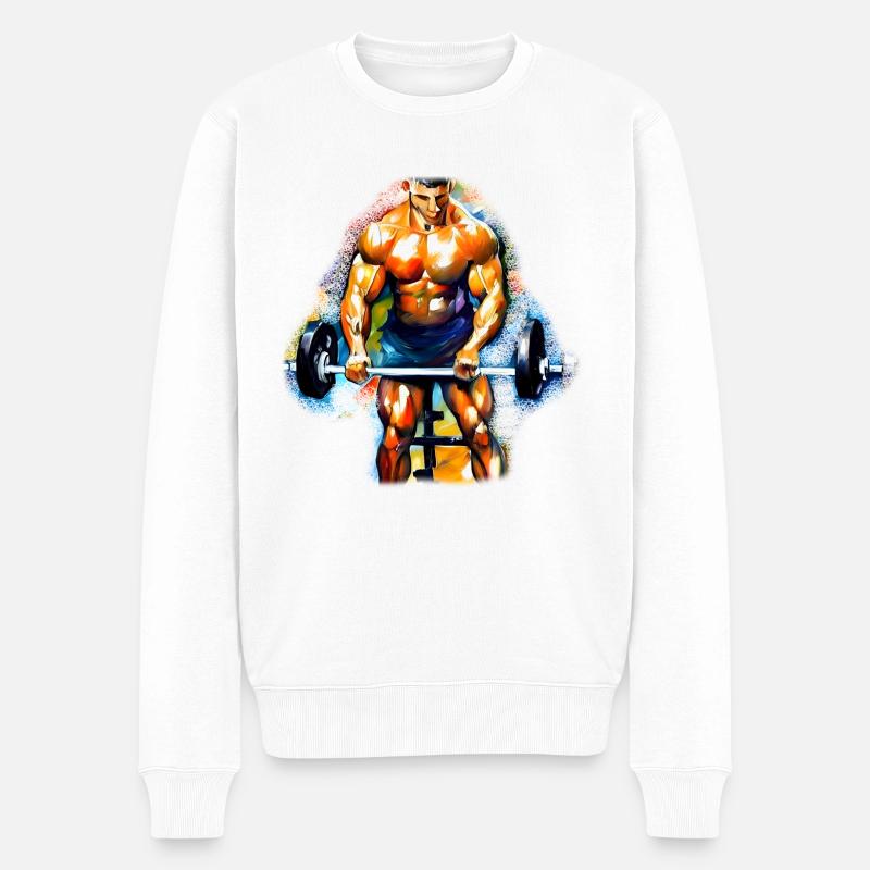 Keep Pumping - Männer Premium Bio Pullover - Weiß