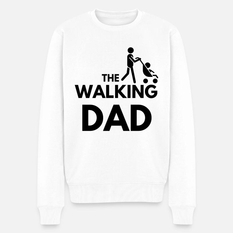 Der wandelnde Vater B - Männer Premium Bio Pullover - Weiß