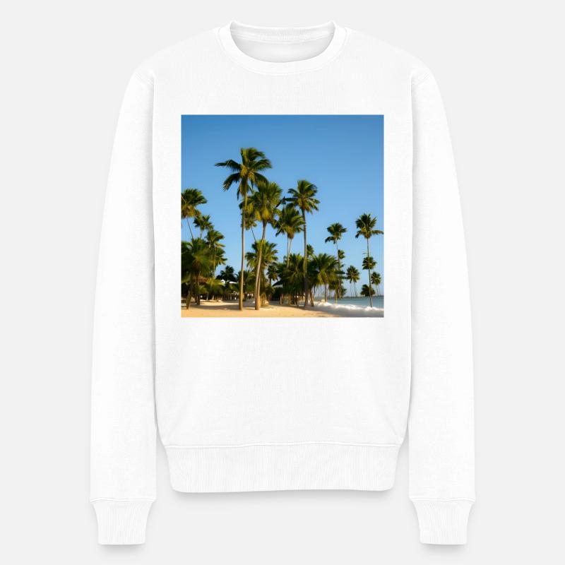 Vacances parmi les palmiers - Pull Premium bio Homme - blanc