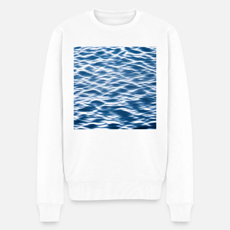 Wassermuster - Männer Premium Bio Pullover - Weiß