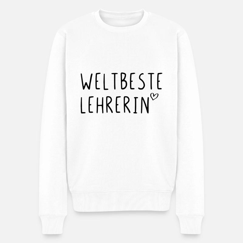 Weltbeste Lehrerin - Männer Premium Bio Pullover - Weiß